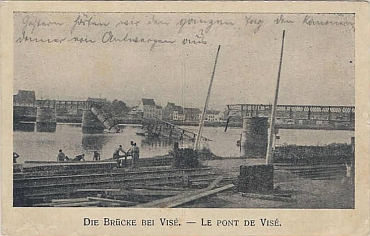 Le pont de Vis dtruit, image de propagande allemande