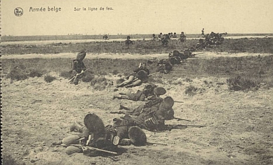 arme belge en 1914, grenadiers sur la ligne de feu