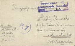 Carte postale anvoye par les prisonniers