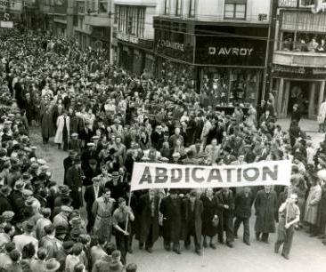 Manifestation en 1950  Lige contre le retour de Lopold III