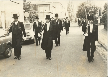 Les porteurs de Fusis en 1980, Jean Deckers, Marc Poelmans, Laurent Aussem en 1980