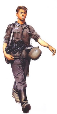 Fusil mitrailleur, bottes, casque moderne, le fantassin allemand. 1939, sergent