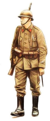 gutres, cartouchire et fusil  5 coups, casque de 1914, fantassin belge. 1940 sergent