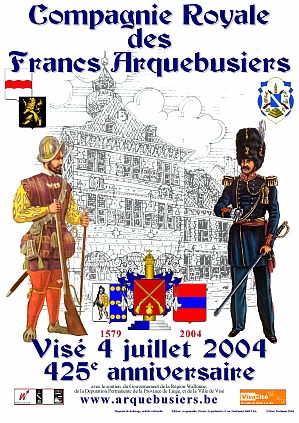 l'affiche du 425e anniversaire des Francs Arquebusiers par M. Poelmans