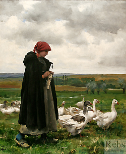 Une gardeuse d'oie-Julien Dupr (1851 - 1910)-Rehs Galleries, Inc., New York City