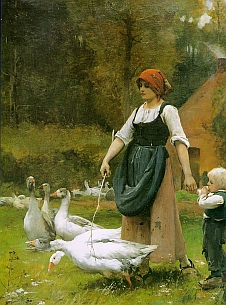 Une gardeuse d'oie-Julien Dupr (1851 - 1910)-