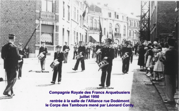 Corps des tambours des Francs Arquebusiers en 1950