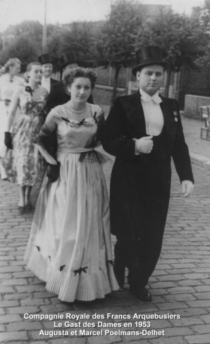Gast des Dames Marcel et Augusta Poelmans-Delhet en 1953