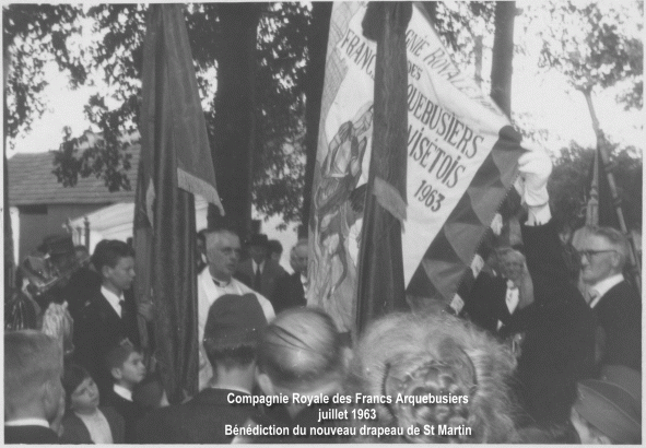 benediction du drapeau de la Compagnie Royale des Francs Arquebuisers