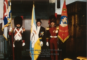 porte-drapeaux des trois gildes, mission de la RTBF Double 7  Vis le 21-3-1989