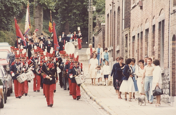 tambours descendant de Lorette Tambour-major Paul Lambert