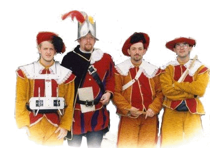 Pascal Pierquin, lieutenant de compagnie de la Milice de Lessines et quelques arquebusiers