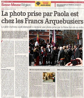 la Reine Paola envoie une de ses photos aux Francs Arquebusiers