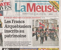 Reconnaissance des Francs Arquebusiers au patrimoine-journal La Meuse