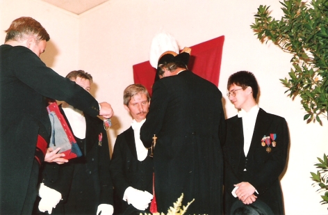 1988 remise officielle des insignes aux Mousquetaires, Pierrot Kinet, Alain Poelmans