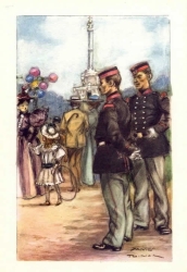 Soldats en tenue de sortie 1900