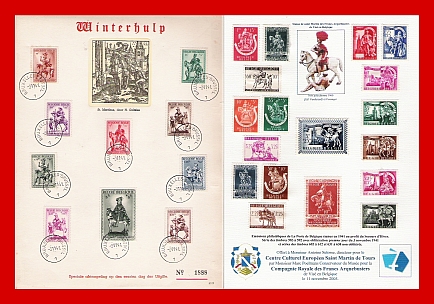 cadeau offert: des timbres belges avec St Martin